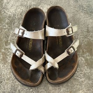 Birkenstocks pearl white well loved 38